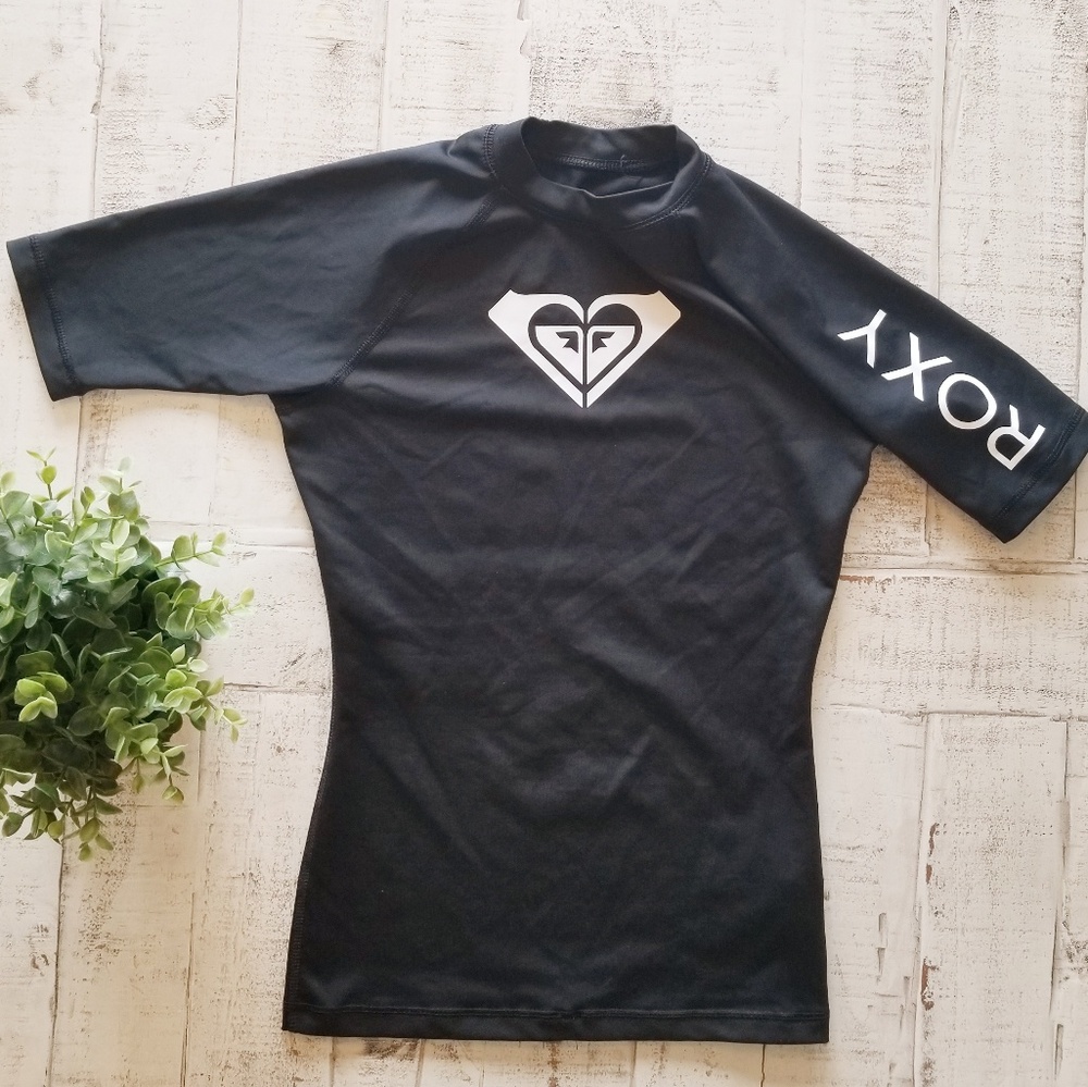 Roxy Black Short Sleeve Rashgaurd